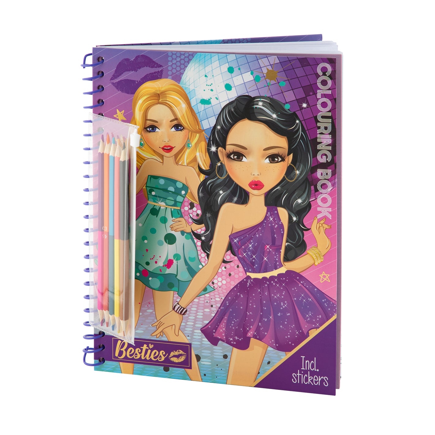 Libro para Pintar con Stickers y Lápices - Besties