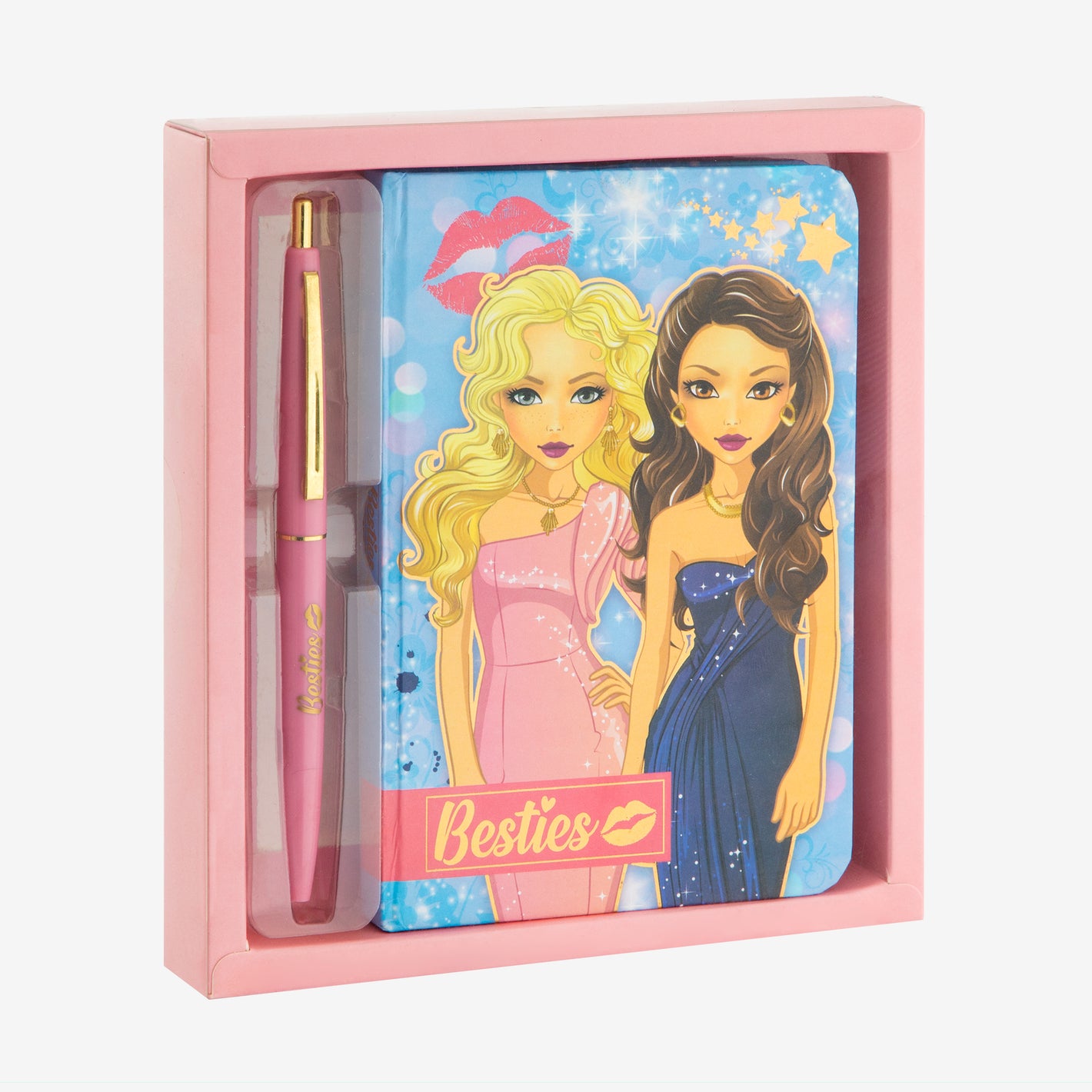 Cuaderno con Lápiz Rosado - Besties