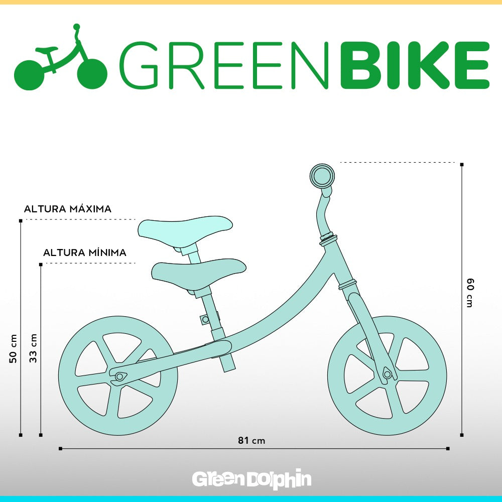 Bicicleta de Balance Green Bike Verde - Green Dolphin
