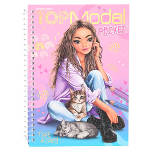 Cuaderno Pocket para Colorear y Diseñar con Stickers- Top Model