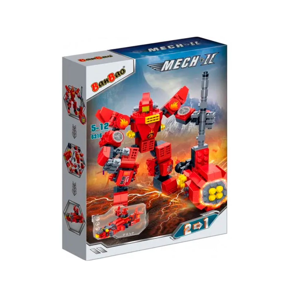 Set de Bloques Robot Mech II Rojo 2 en 1 351 Piezas - BanBao