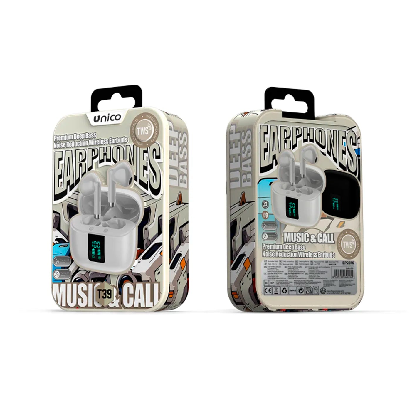 Audífonos Inalámbricos Premium Deep Gris Claro Bass Unico