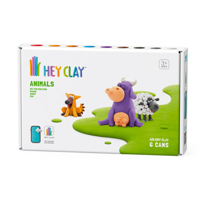 Animales: Vaca, Perro, Oveja 6 Potes - Hey Clay