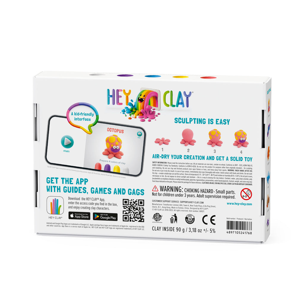 Océano: Tiburón, Mantaraya, Pulpo 6 Potes - Hey Clay