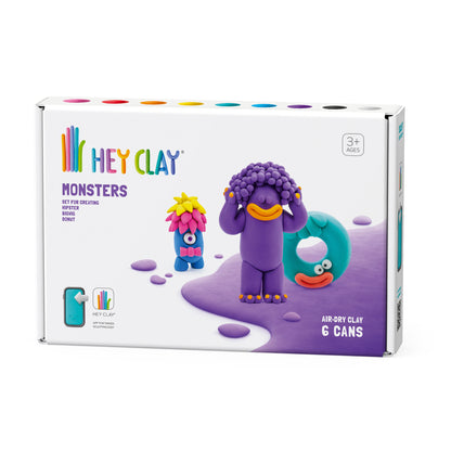 Monstruos: Hipster, Bigwig, Donut 6 Potes - Hey Clay