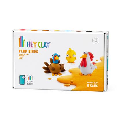 Aves de la Granja: Pollo, Pavo, Gallo 6 Potes - Hey Clay