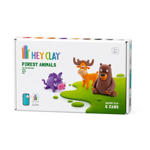 Animales del Bosque: Oso, Ciervo, Cerdo 6 Potes - Hey Clay