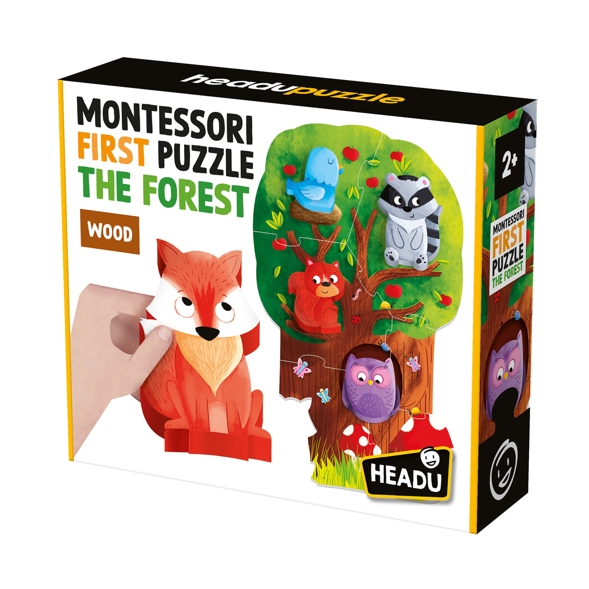 Primer Puzzle Montessori Animales del Bosque de Madera - Headu