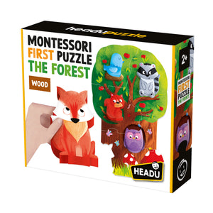 Primer Puzzle Montessori Animales del Bosque de Madera - Headu
