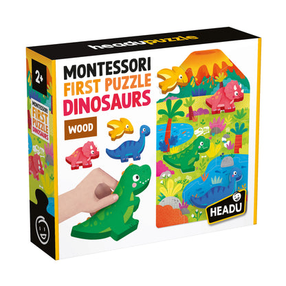 Primer Puzzle Montessori Dinosaurios de Madera - Headu