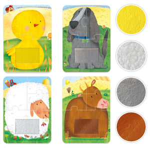 Puzzle Táctil de Animales 4 Piezas - Headu