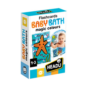 Maxi Tarjetas Didácticas Montessori para Baño de Bebé Colores Mágicos - Headu
