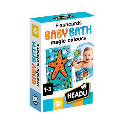 Maxi Tarjetas Didácticas Montessori para Baño de Bebé Colores Mágicos - Headu