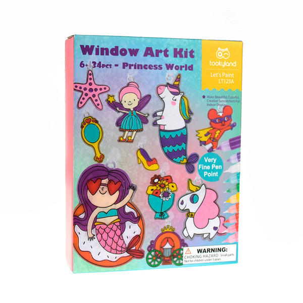Kit de Arte para Ventanas Mundo de Princesas 34 Piezas - Tooky Toy