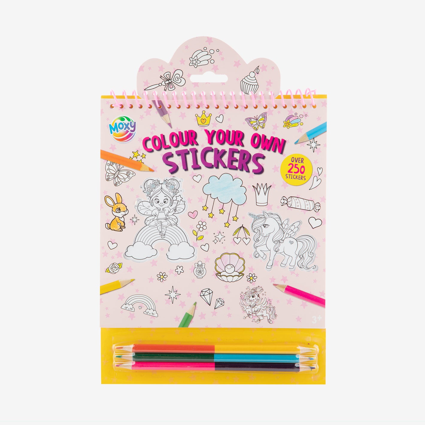 Colorea tus Propios Stickers Rosado - Moxy