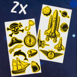 Set de Tatuajes Glow in The Dark Azul - Moxy
