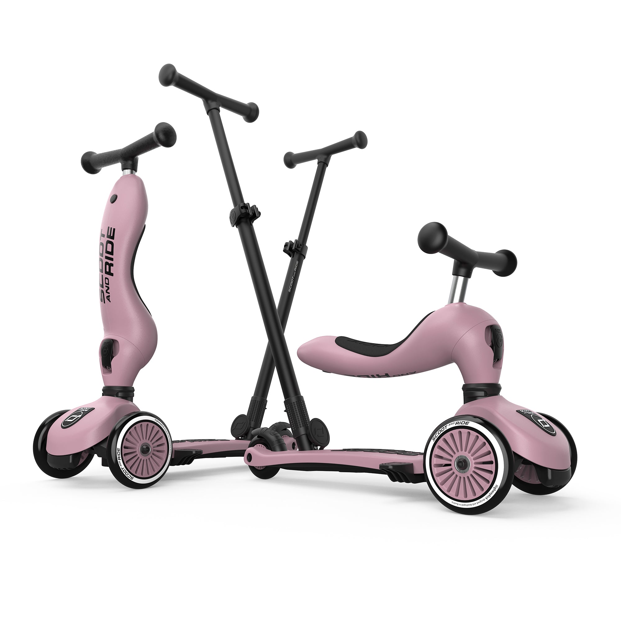 Scooter 2 en 1 Highwaykick 1 Push and Go Wildberry - Scoot and Ride