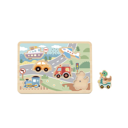 Puzzle de Encaje Transportes con Sonido - Tooky Toy