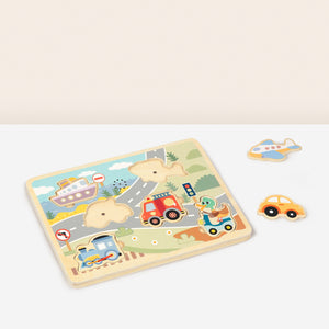 Puzzle de Encaje Transportes con Sonido - Tooky Toy