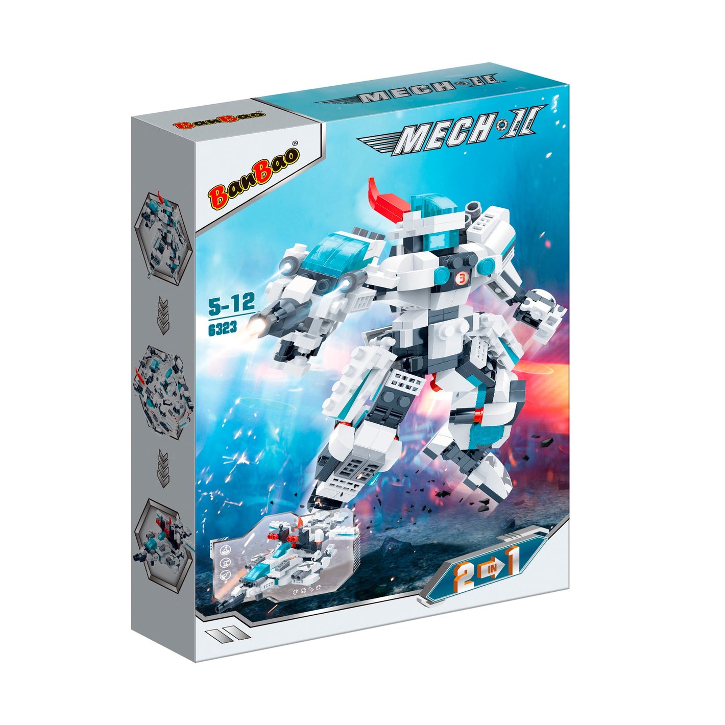 Set de Bloques Robot Mech II Celeste 2 en 1 297 Piezas - BanBao