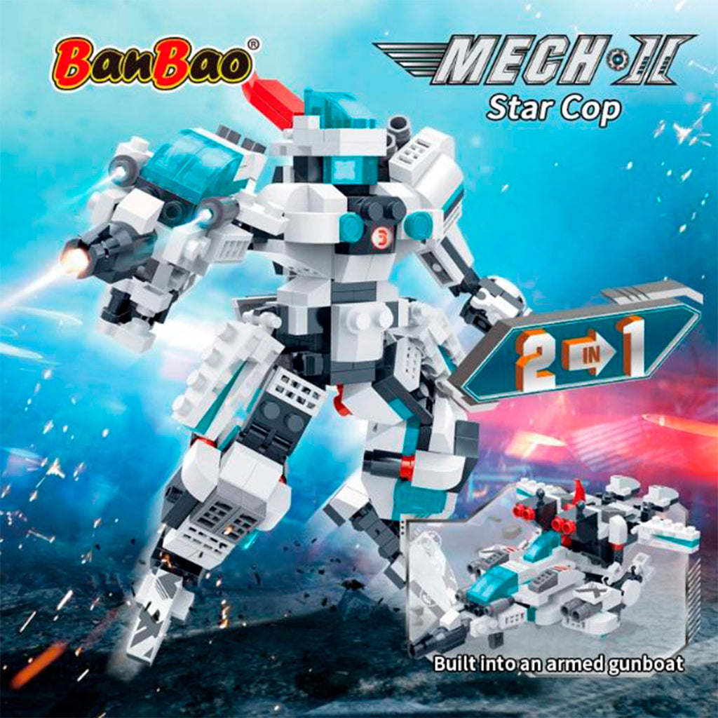 Set de Bloques Robot Mech II Celeste 2 en 1 297 Piezas - BanBao