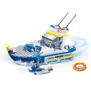 Set de Bloques de Construcción Barco de Policía 240 Piezas - Banbao