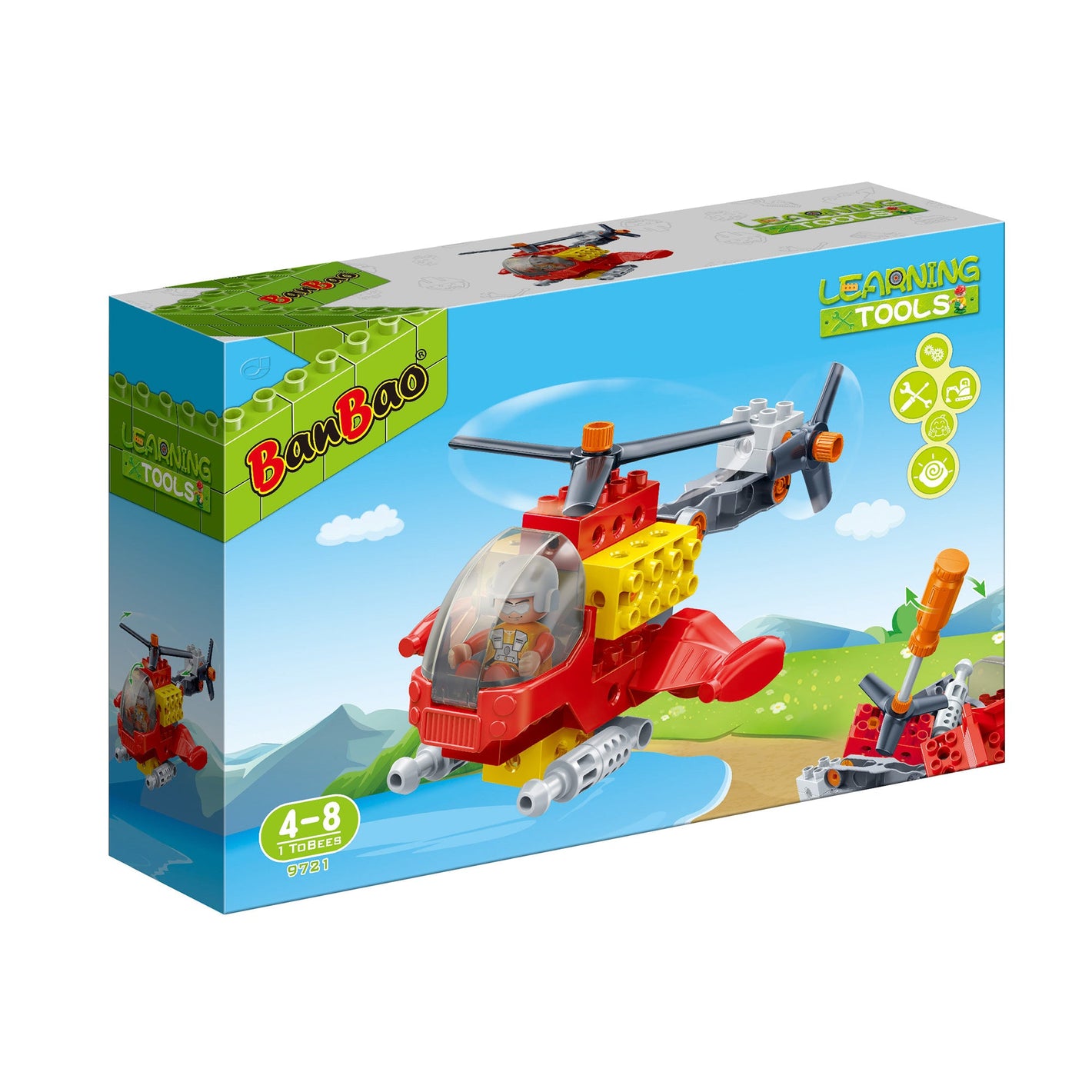 Set de Bloques de Construcción Helicóptero 17 Piezas - Banbao