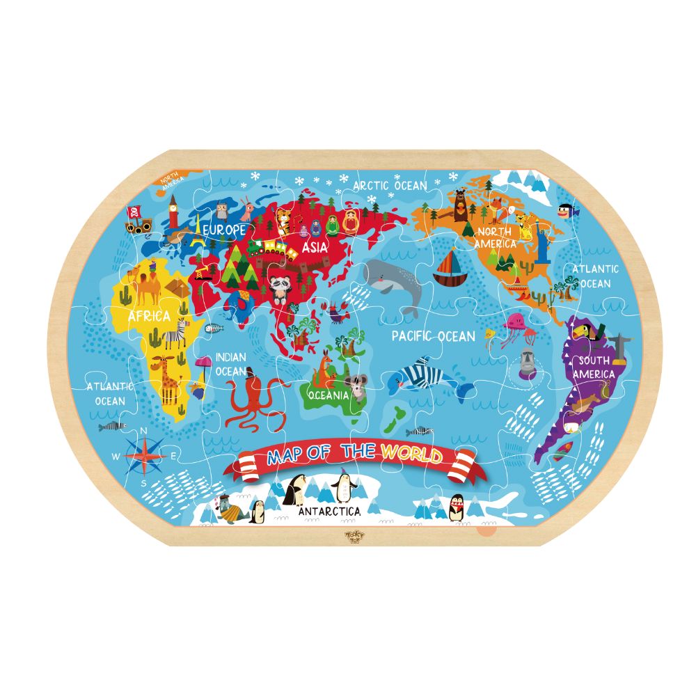 Puzzle Mapa del Mundo 37 Piezas - Tooky Toy