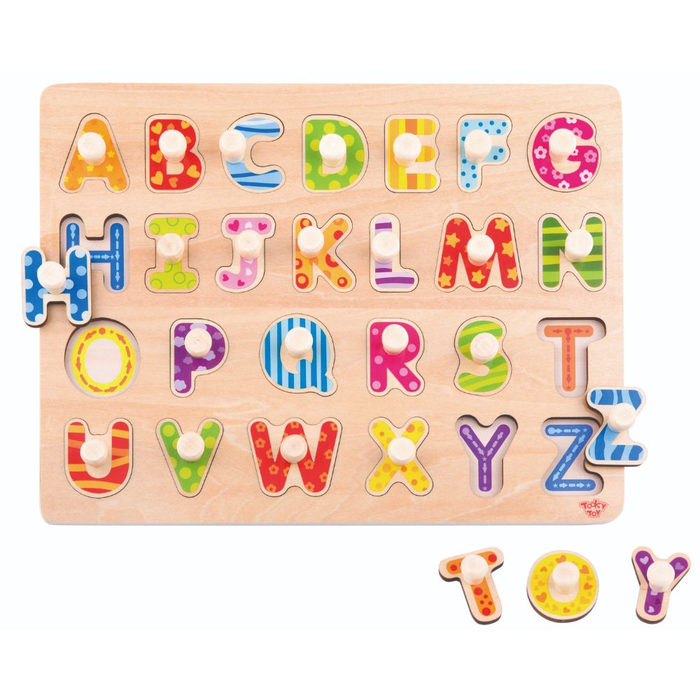 Puzzle Alfabeto de Encaje de Madera 26 Piezas Tooky Toy