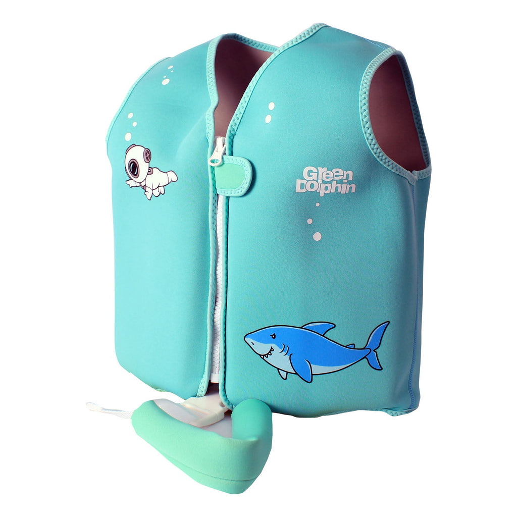 Chaleco Flotador Infantil Tiburón Celeste - Green Dolphin